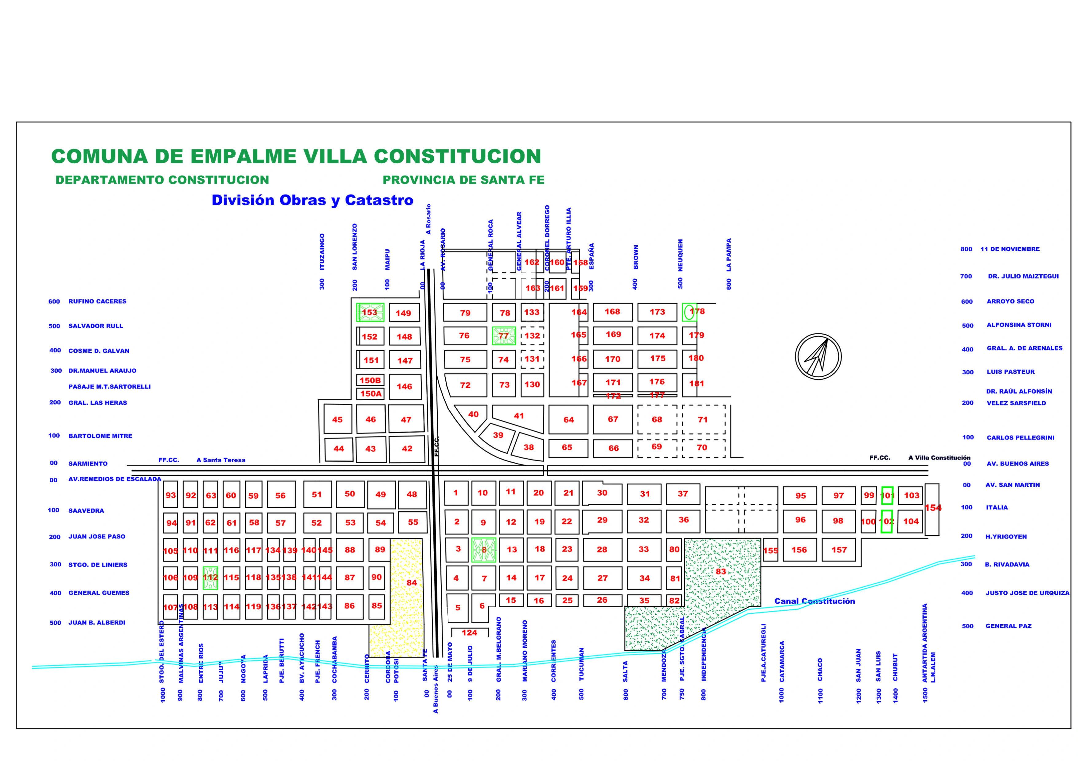 Plano horizontal de Empalme Villa Constitución